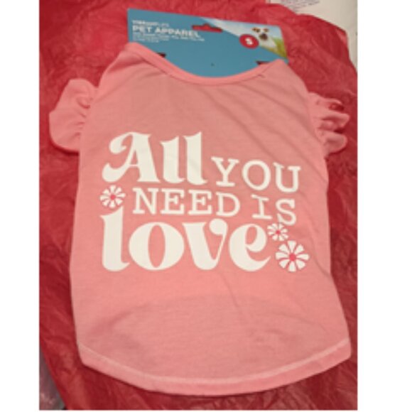 NWT ~ Vibrant Life All You Need Is Love Dog T-Shirt, Pink (Size: Small) - Picture 7 of 8